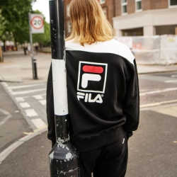 Fila Stacked Block Sweatshirts Férfi T-shirt Fekete | HU-64602